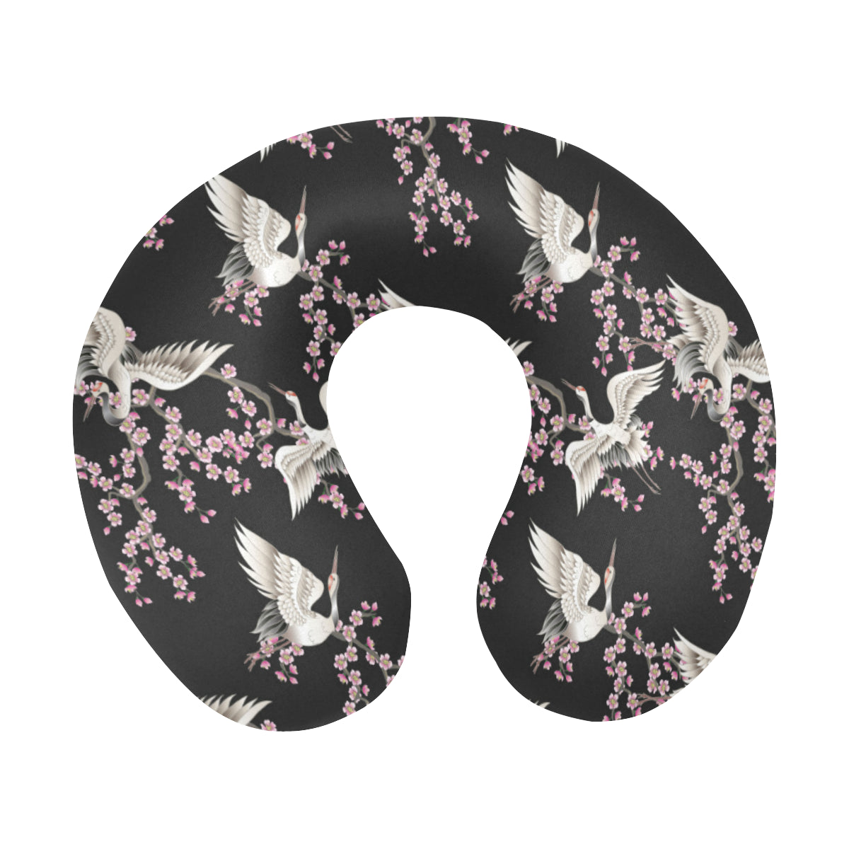 Crane Pattern Print Design 01 U-Shaped Travel Neck Pillow