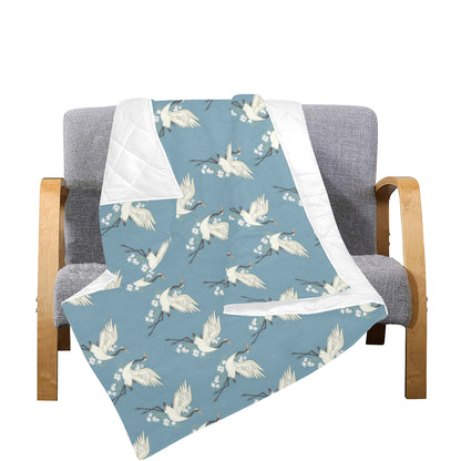 Crane Pattern Print Design 05 Premium Quilt