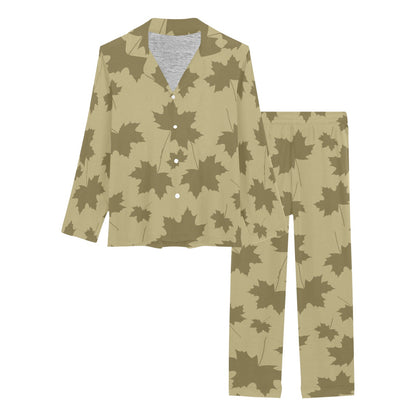 Maple Leaf Pattern Print Design 01 Women's Long Pajama Set
