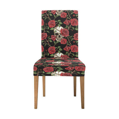 Skull And Roses Print Design LKS303 Dining Chair Slipcover