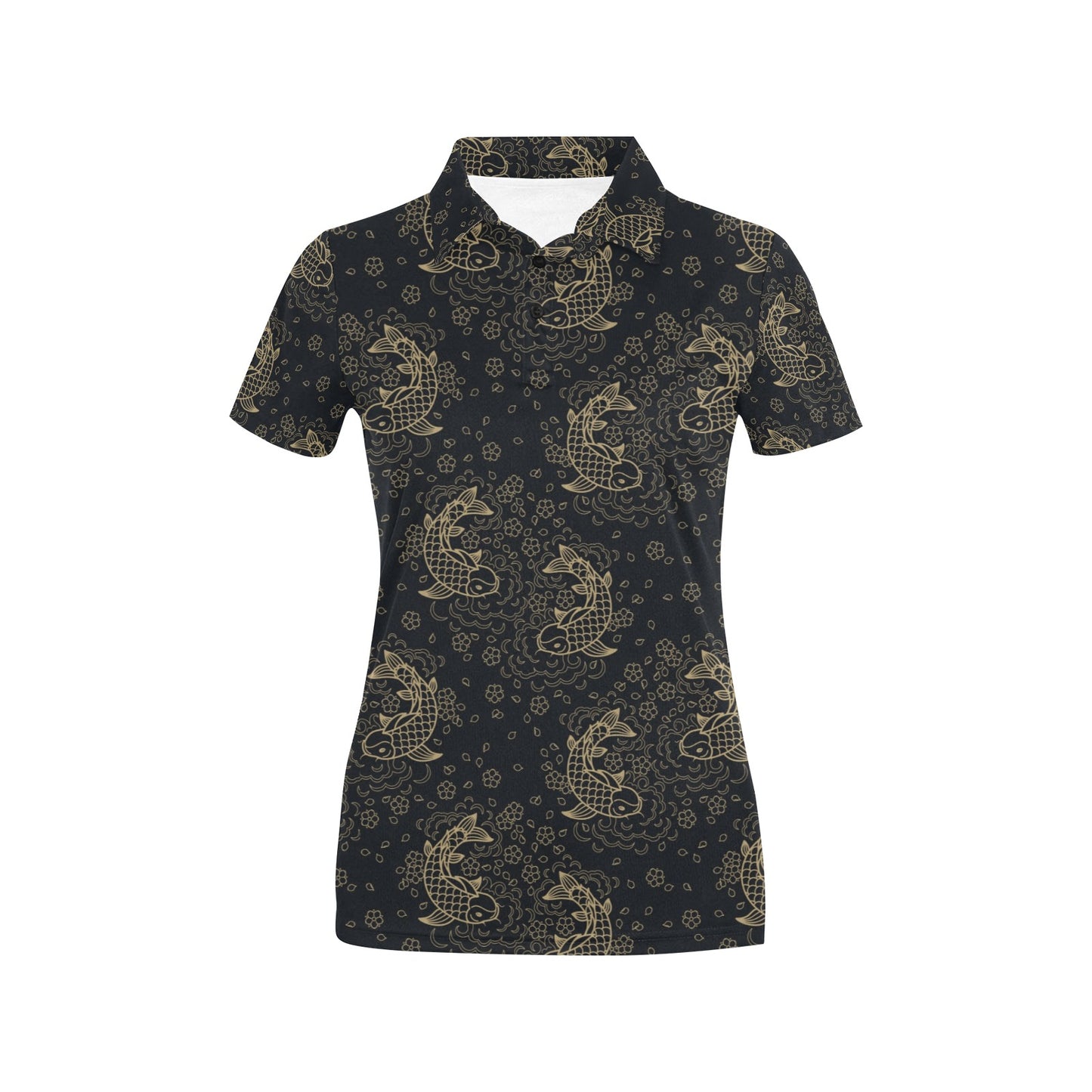 KOI Fish Pattern Print Design 02 Women's Polo Shirt
