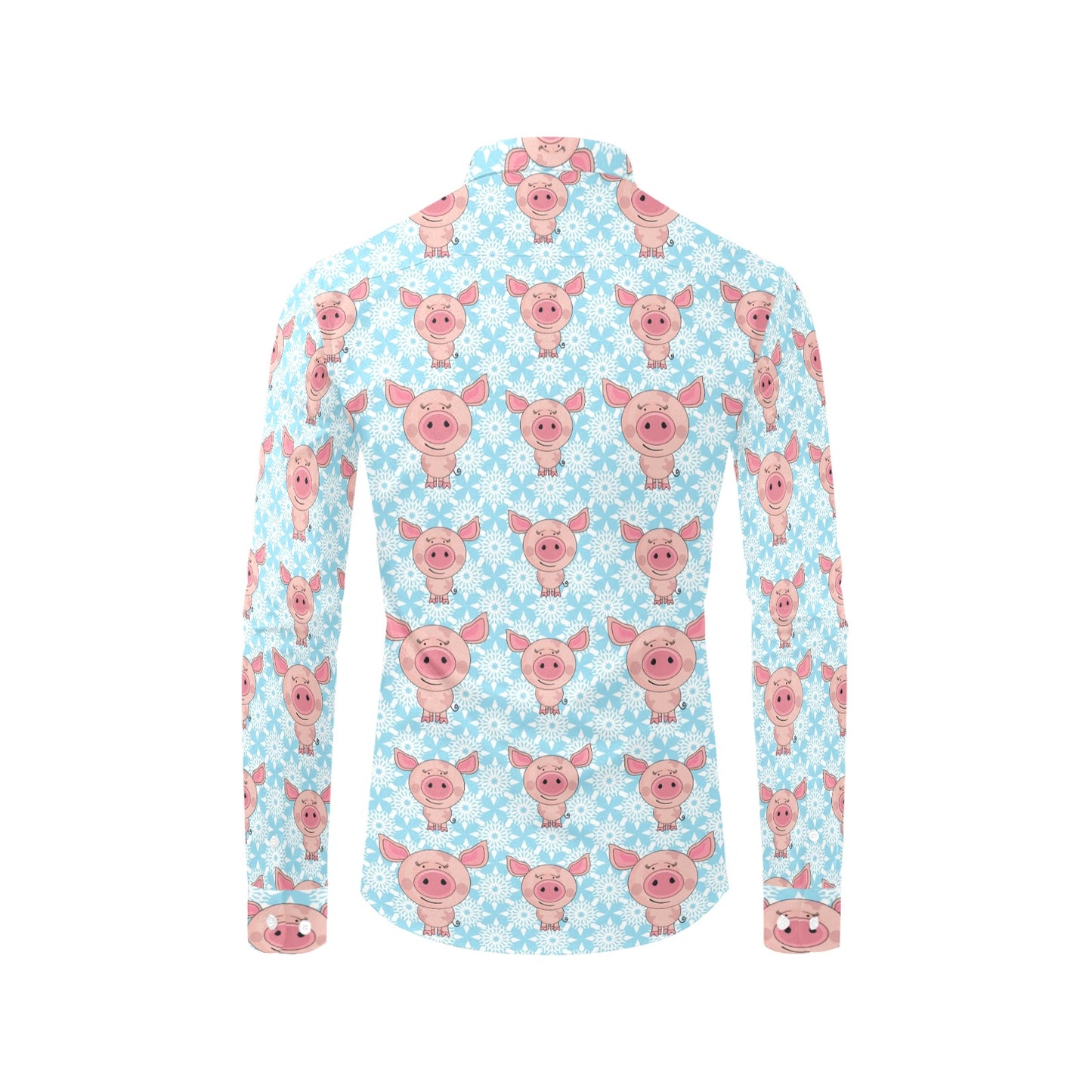 Pig Print Design LKS402 Men's Long Sleeve Dress Shirt