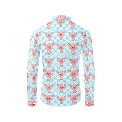 Pig Print Design LKS402 Men's Long Sleeve Dress Shirt
