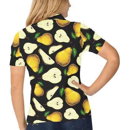 Pear Pattern Print Design PE01 Women's Polo Shirt