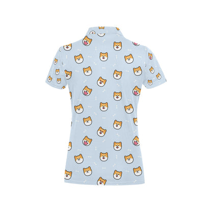 Shiba Inu Print Design LKS3012 Women's Polo Shirt