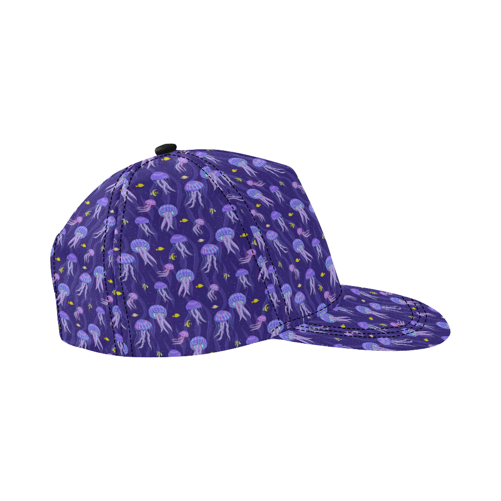Jellyfish Style Print Snapback Cap