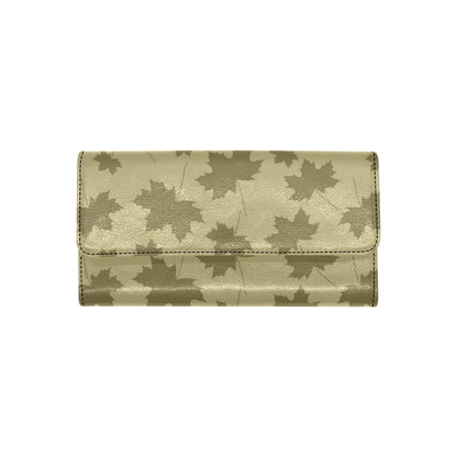 Maple Leaf Pattern Print Design 01 Women's Trifold Wallet