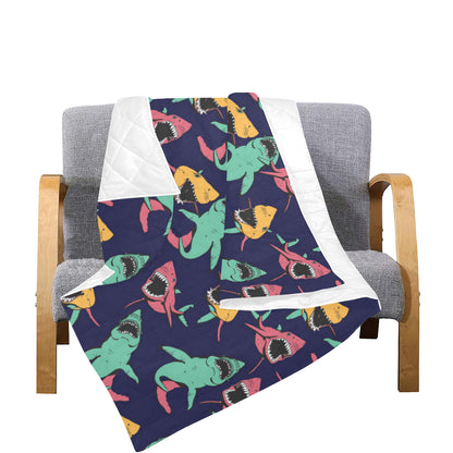 Shark Bite Pattern Premium Quilt