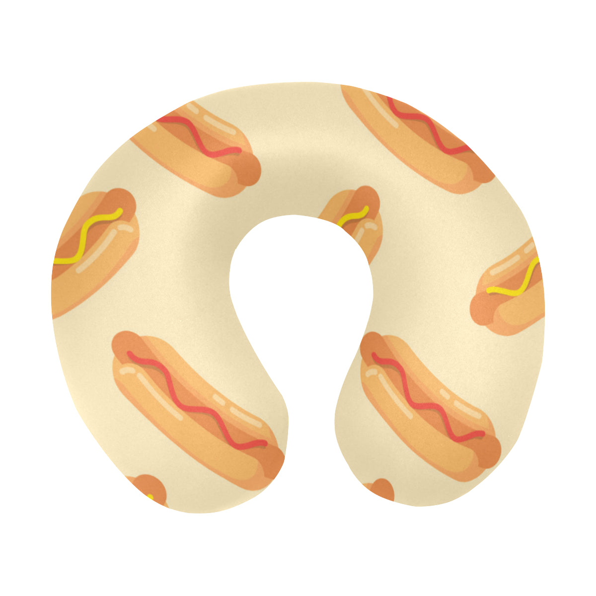 Hot Dog Pattern Print Design 05 U-Shaped Travel Neck Pillow