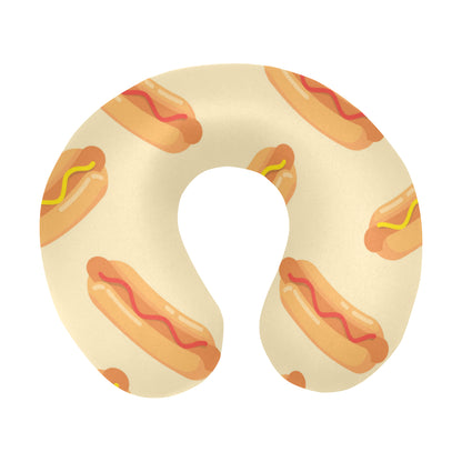 Hot Dog Pattern Print Design 05 U-Shaped Travel Neck Pillow