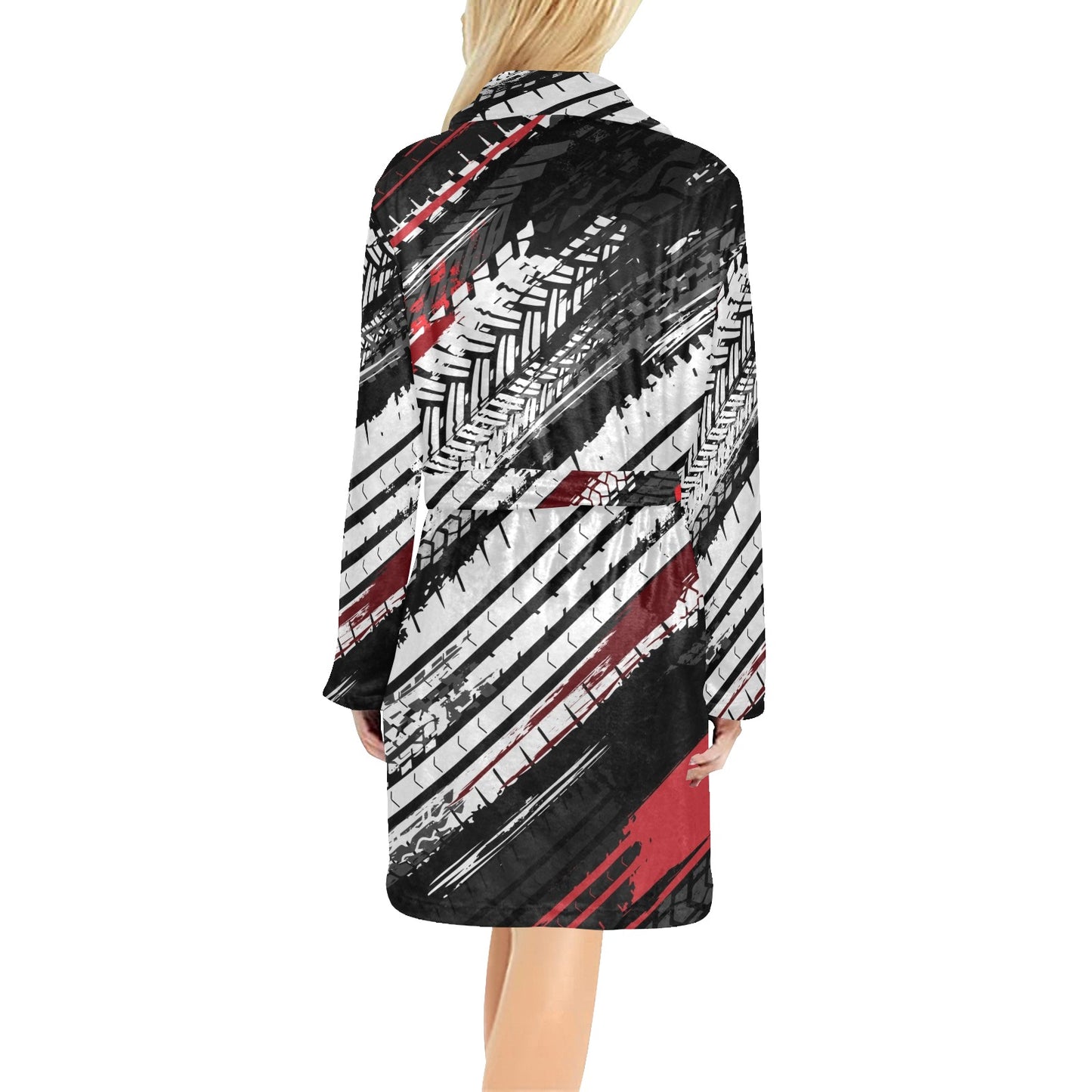 Racing Pattern Print Design A03 Women's Fleece Robe