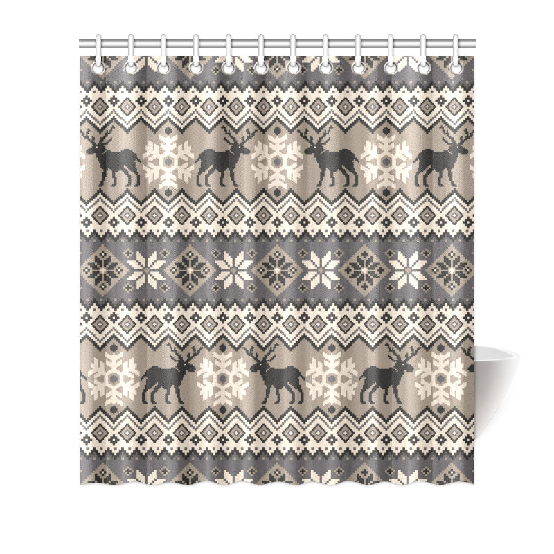 Nordic Pattern Print Design A01 Shower Curtain