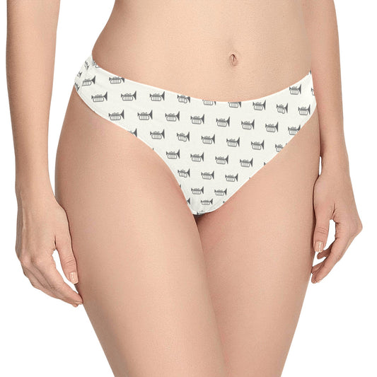 Trumpet Pattern Themed Print Women's Thongs
