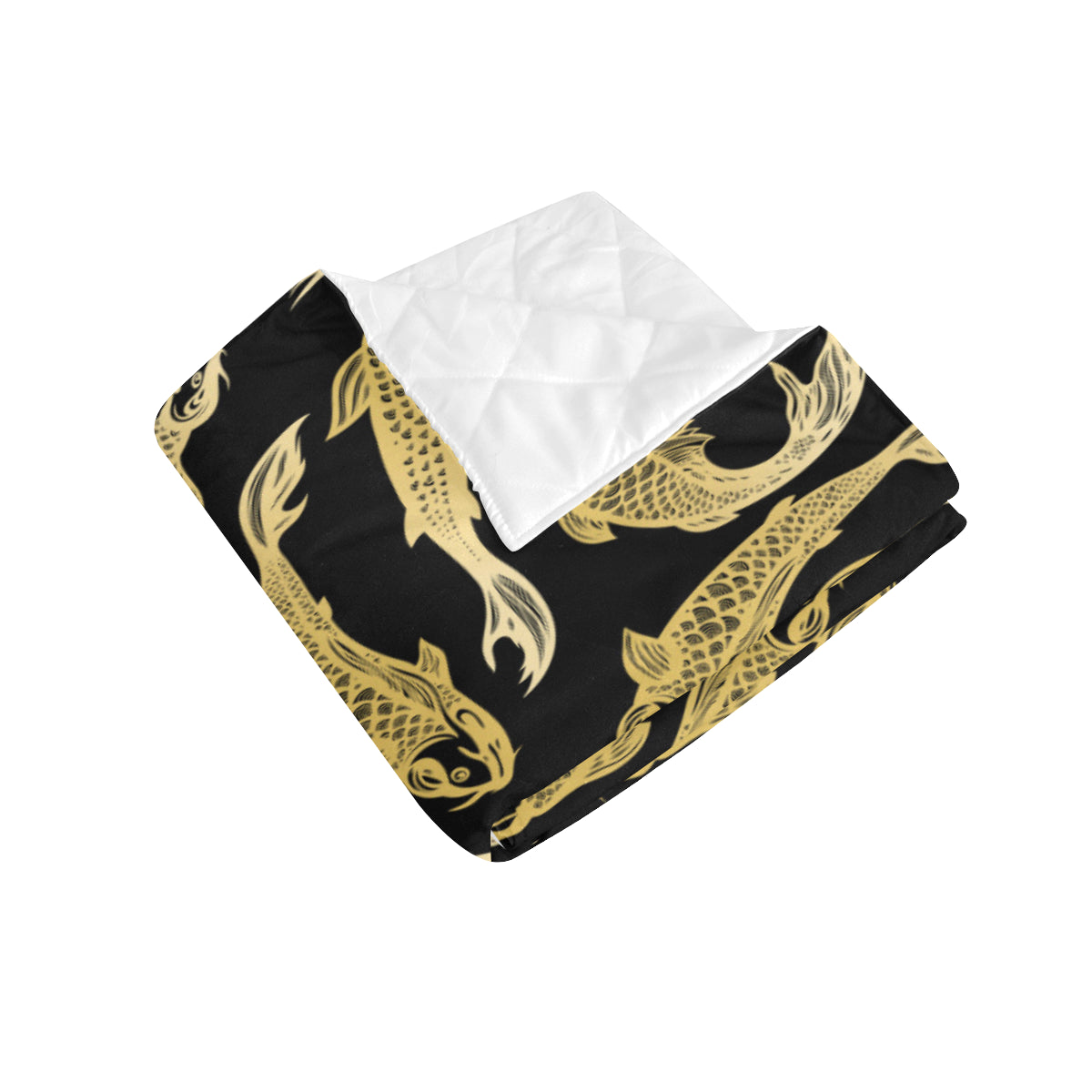 KOI Fish Pattern Print Design 03 Premium Quilt