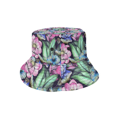 Water Lily Pattern Print Design WL07 Unisex Bucket Hat