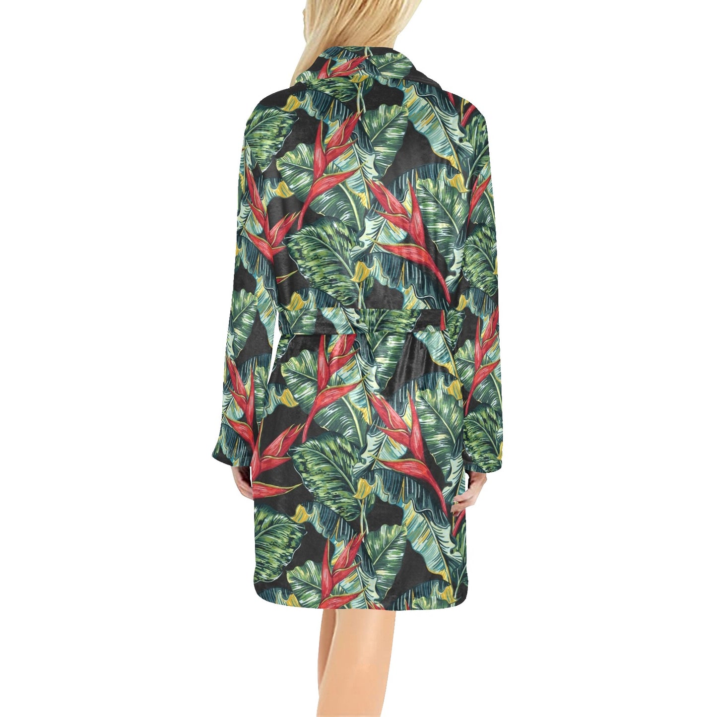 Bird Of Paradise Pattern Print Design BOP06 Women's Fleece Robe