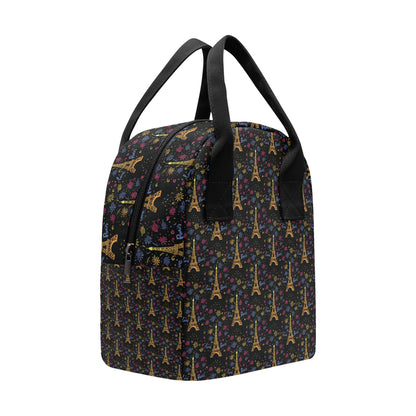 Eiffel Tower Love Paris Print Insulated Lunch Bag