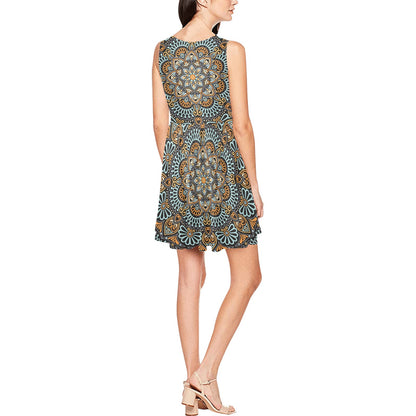 Mandala Pattern Print Design 05 Sleeveless Dress