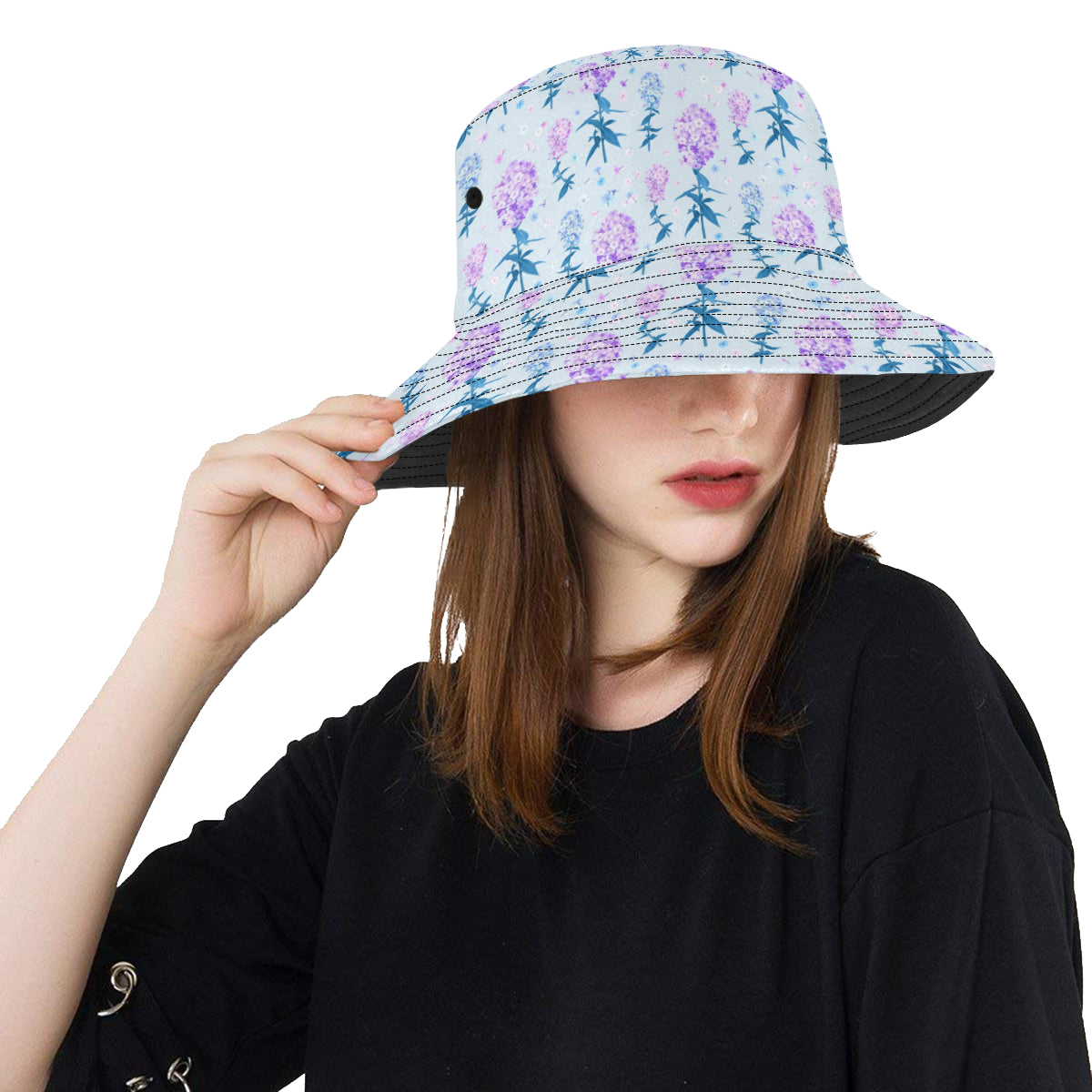 Lilac Pattern Print Design LI05 Unisex Bucket Hat