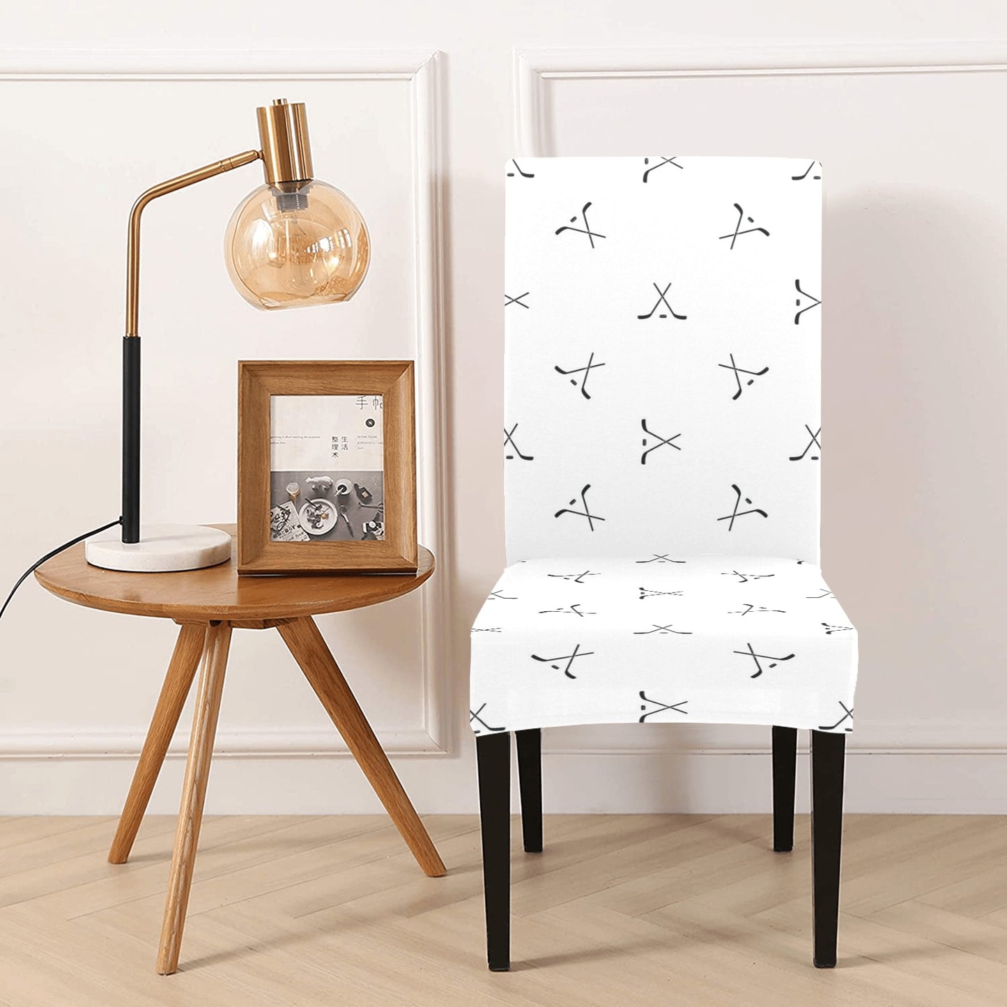 Hockey Print Design LKS304 Dining Chair Slipcover