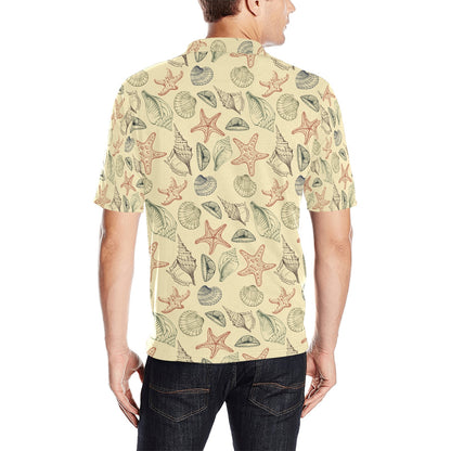 Seashell Print Design LKS305 Men Polo Shirt