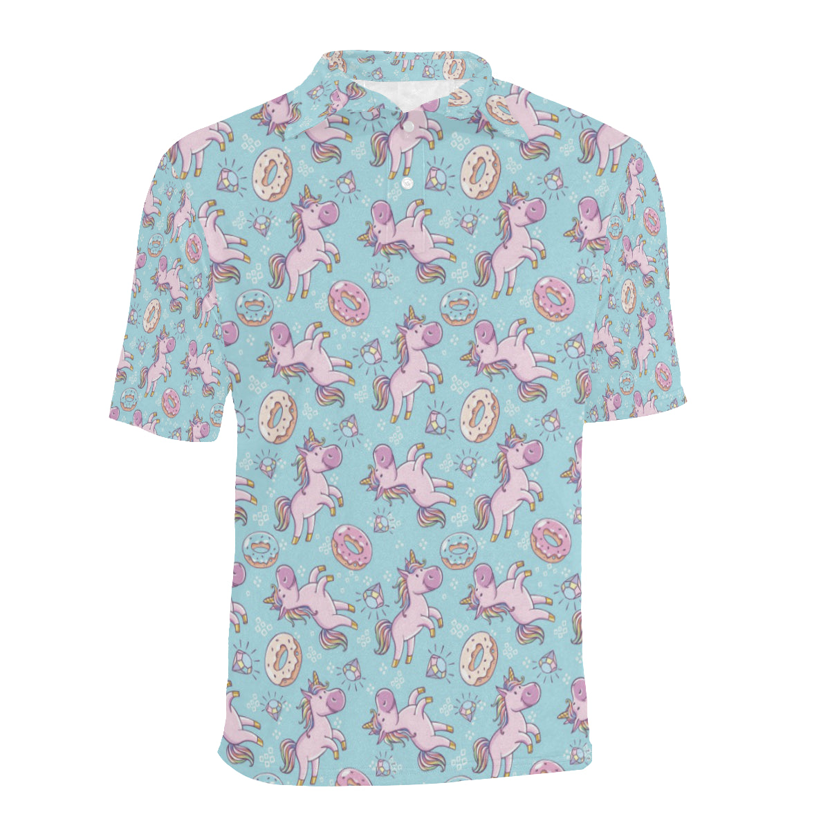 Donut Unicorn Pattern Print Design DN016 Men Polo Shirt