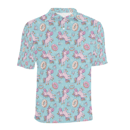 Donut Unicorn Pattern Print Design DN016 Men Polo Shirt