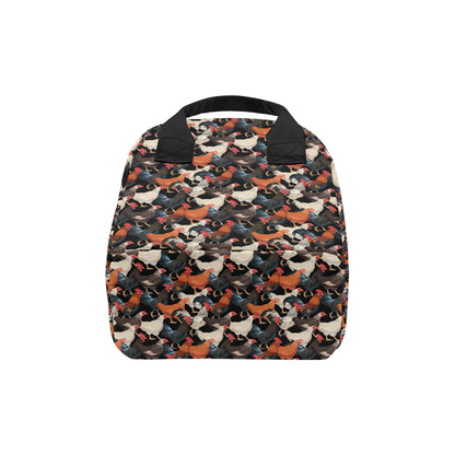 Chicken Print Pattern Insulated Lunch Bag