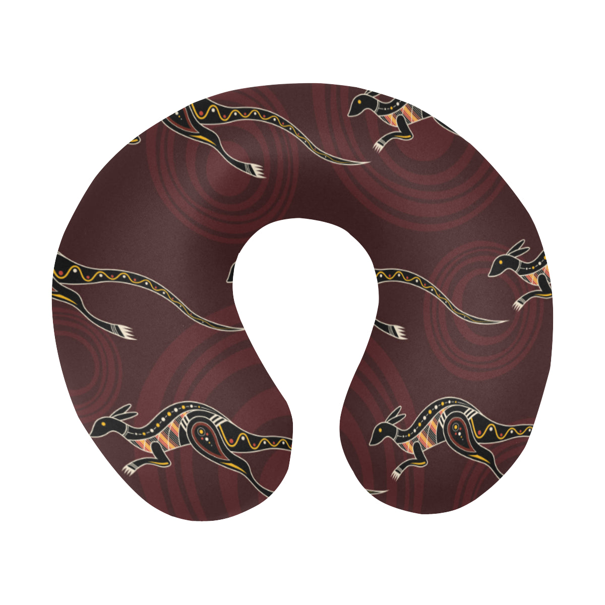 Kangaroos Pattern Print Design 05 U-Shaped Travel Neck Pillow