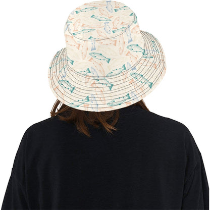 Salmon Fish Print Design LKS305 Unisex Bucket Hat