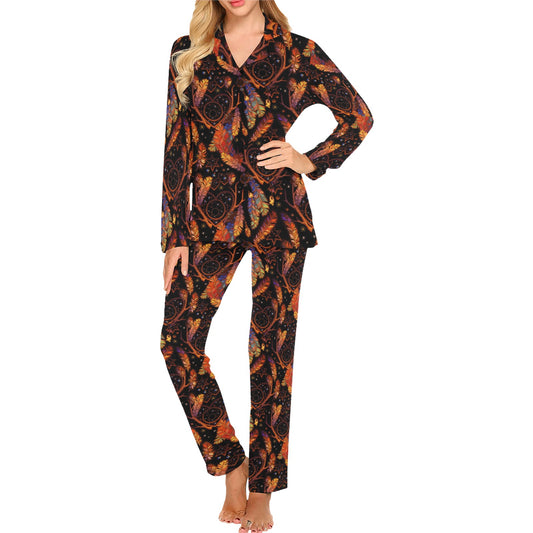Dream Catcher Native American Design Women's Long Pajama Set