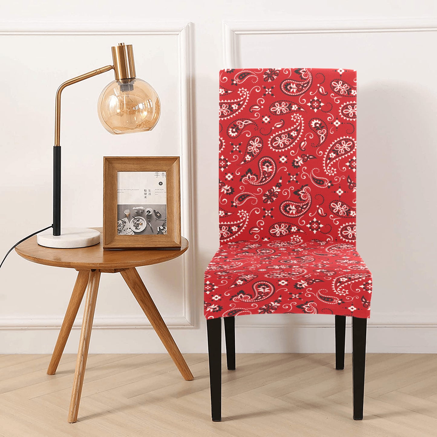 Bandana Paisley Red Print Design LKS3011 Dining Chair Slipcover