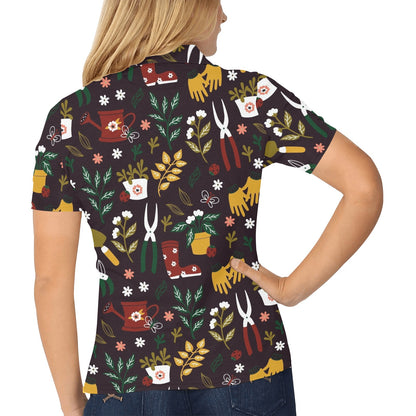 Gardening Pattern Print Design G05 Women's Polo Shirt