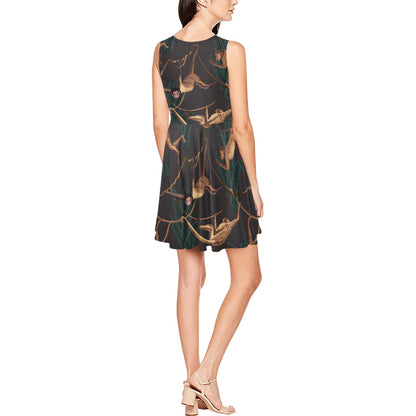 Monkey Pattern Print Design 02 Sleeveless Dress
