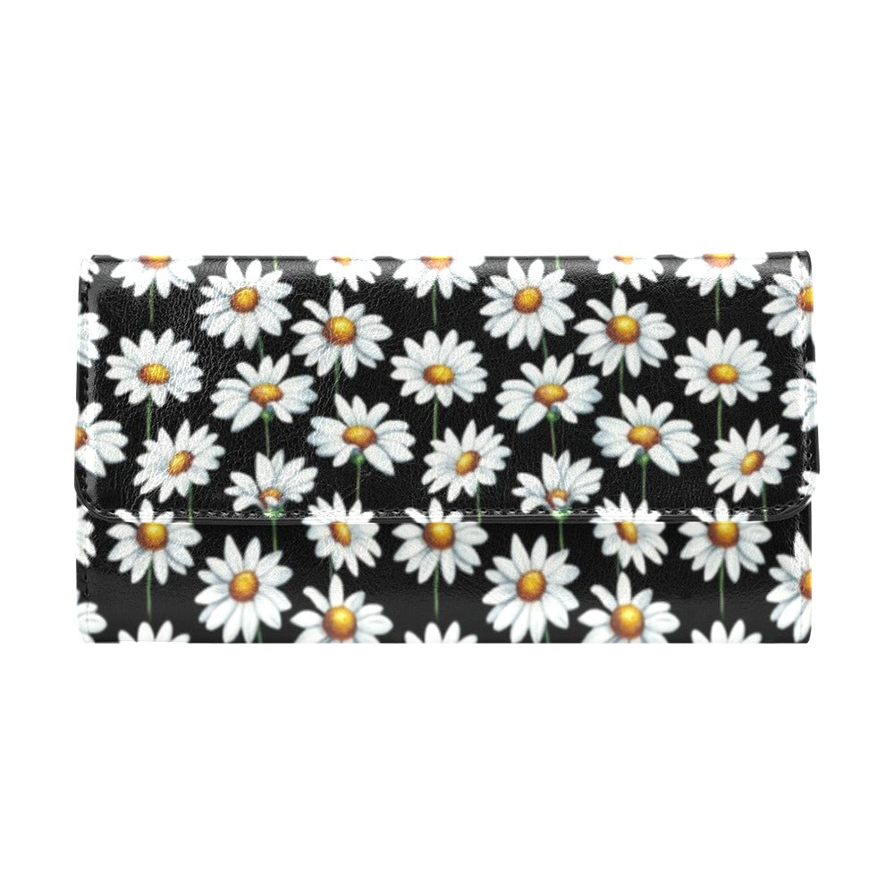 Daisy Print Pattern Women's Trifold Wallet