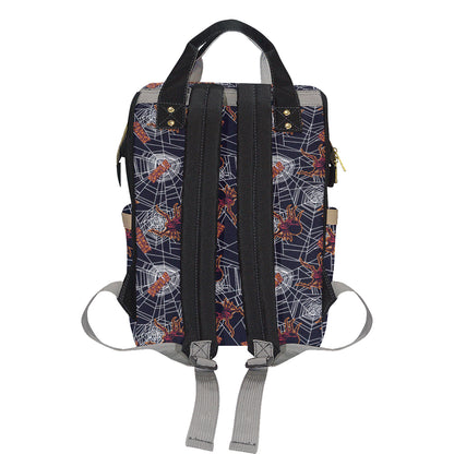 Tarantula Spiderwebs Pattern Print Design 01 Diaper Bag Backpack