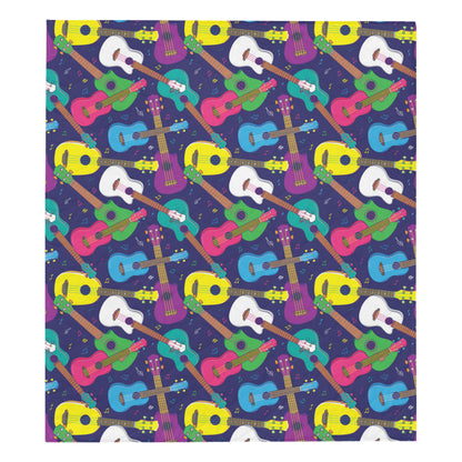 Ukulele Pattern Print Design 02 Premium Quilt