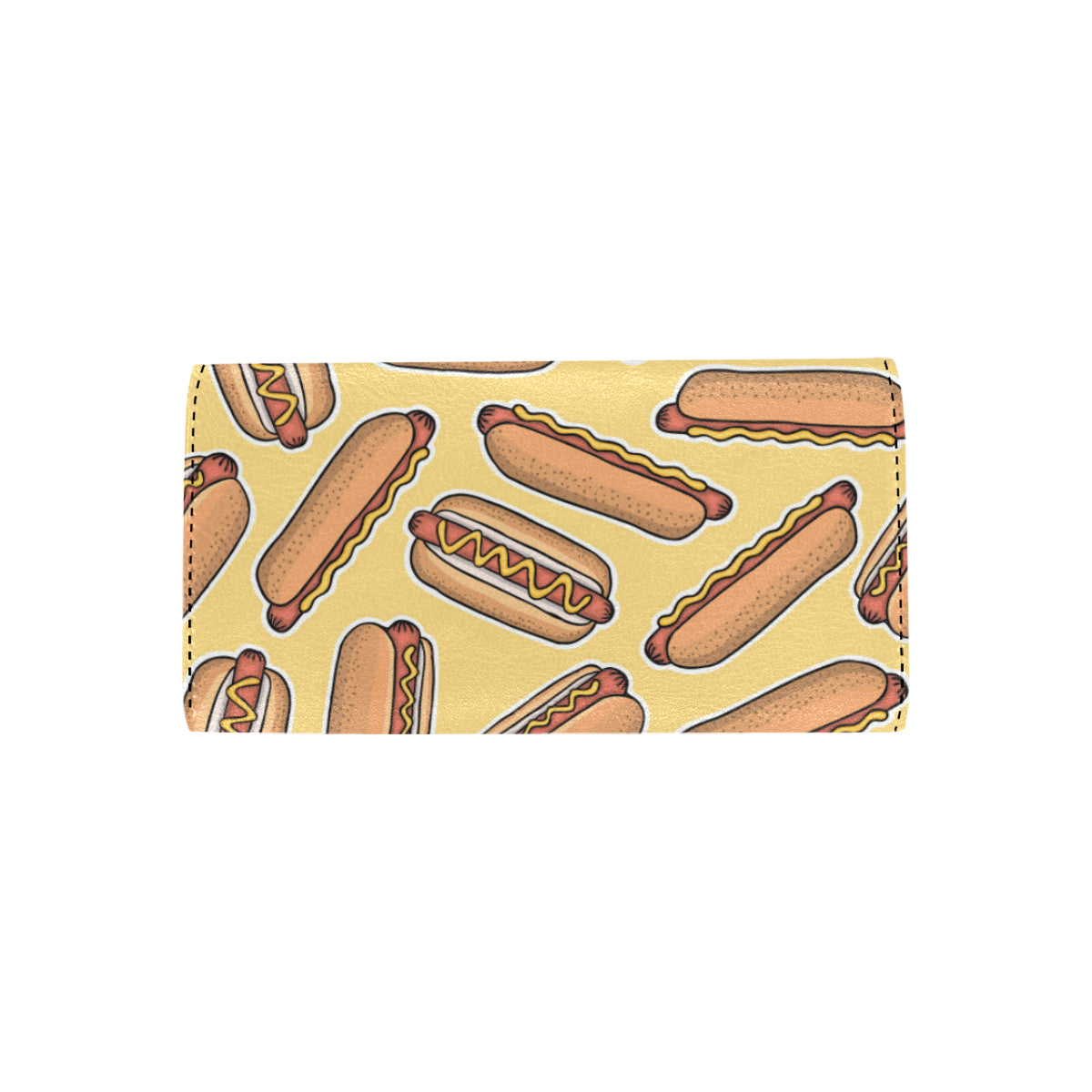 Hot Dog Pattern Print Design 01 Women's Trifold Wallet