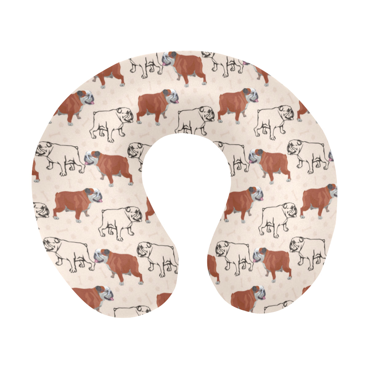 Bulldogs Pattern Print Design 04 U-Shaped Travel Neck Pillow