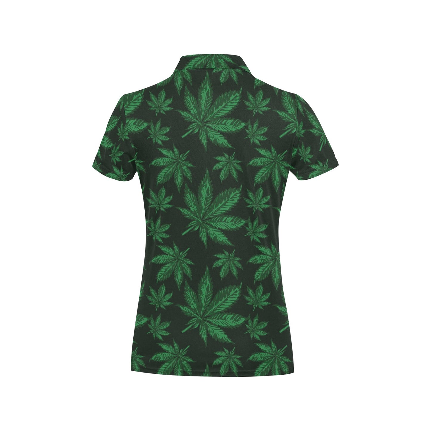 Pot Leaf Pattern Print Design A04 Women's Polo Shirt