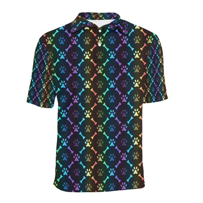 Paw Rainbow Pattern Print Design A01 Men Polo Shirt