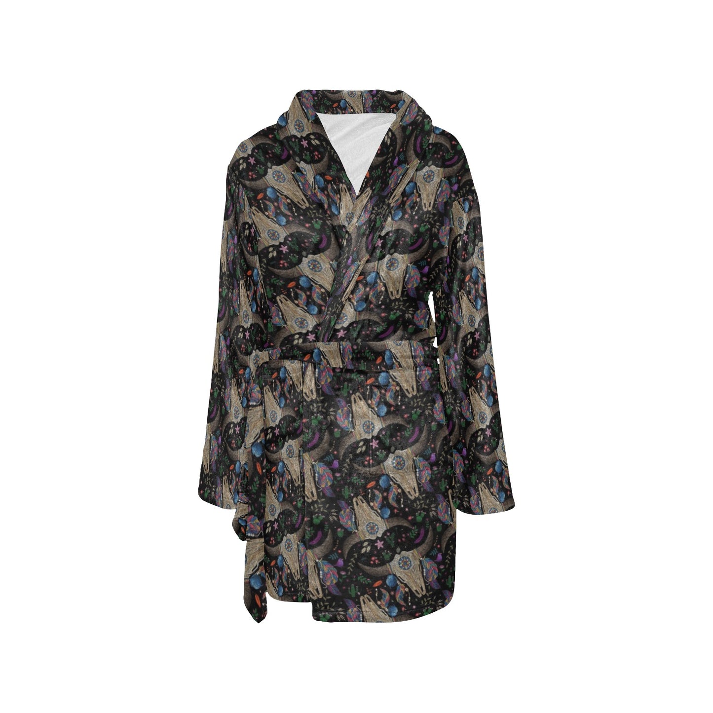 Buffalo Head Print Design LKS401 Women's Fleece Robe
