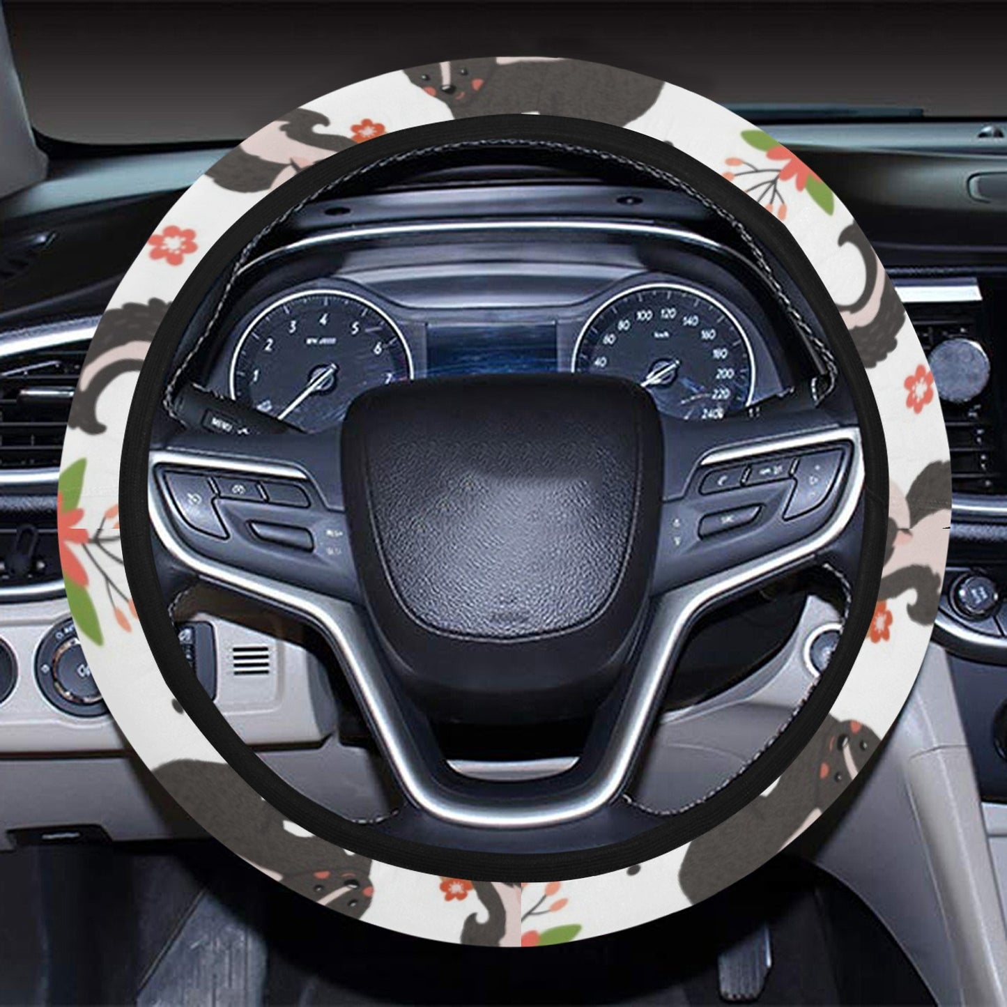 Skunk Print Design LKS304 Steering Wheel Cover with Elastic Edge