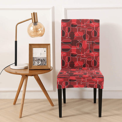 Wine Glass Print Design LKS301 Dining Chair Slipcover