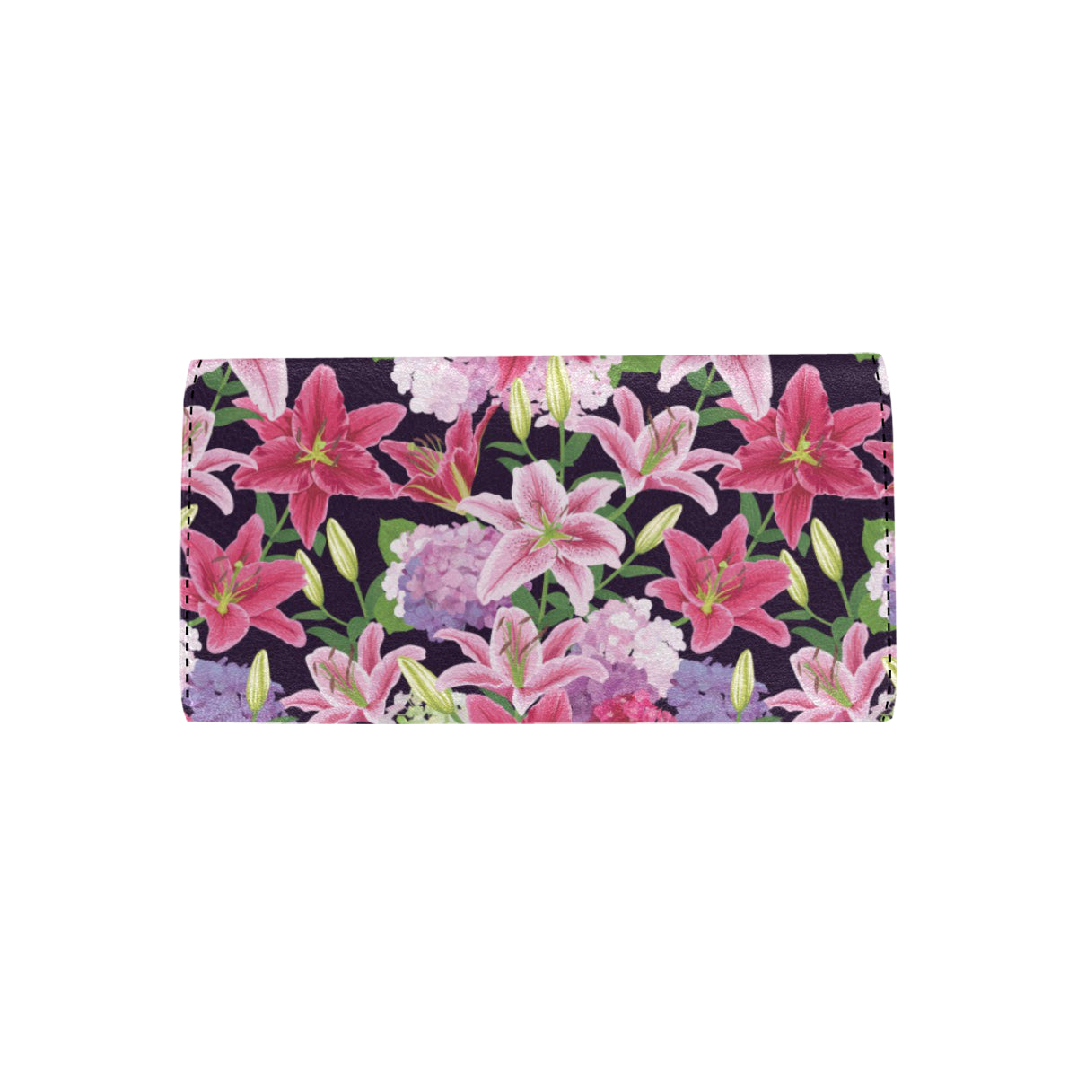 Lily Pattern Print Design LY017 Women's Trifold Wallet