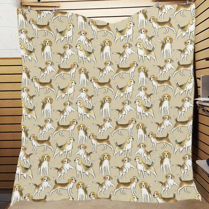Beagle Pattern Print Design 04 Premium Quilt