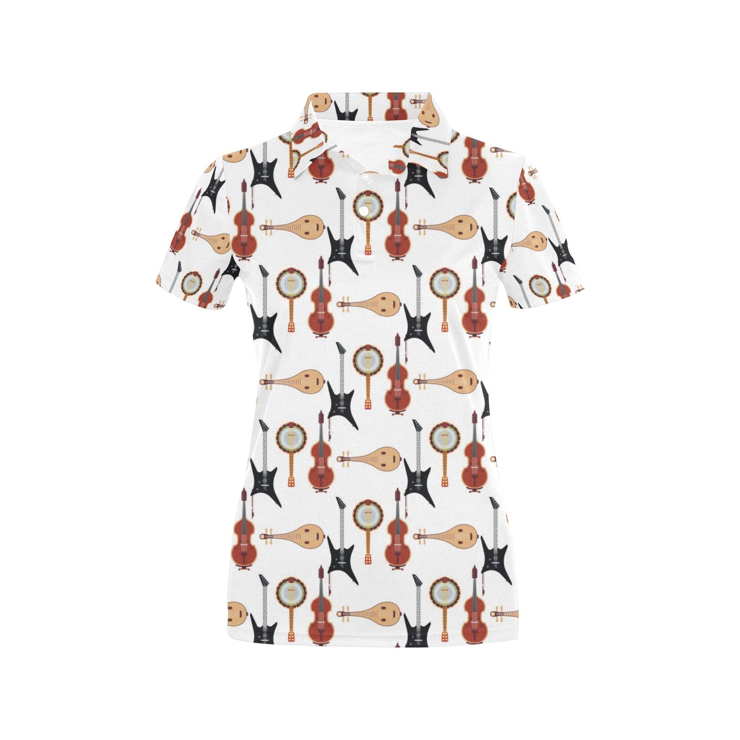 Banjo Print Design LKS403 Women's Polo Shirt