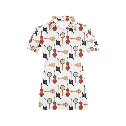 Banjo Print Design LKS403 Women's Polo Shirt