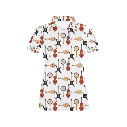 Banjo Print Design LKS403 Women's Polo Shirt