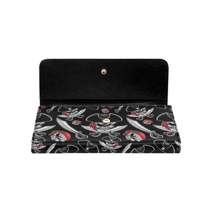 Pirate Pattern Print Design A05 Women's Trifold Wallet